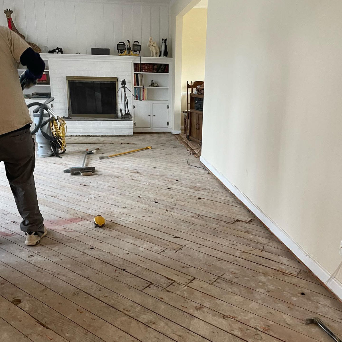 Hardwood floor refinishing